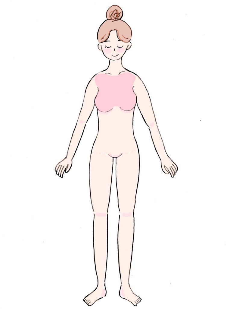 女性胸脱毛