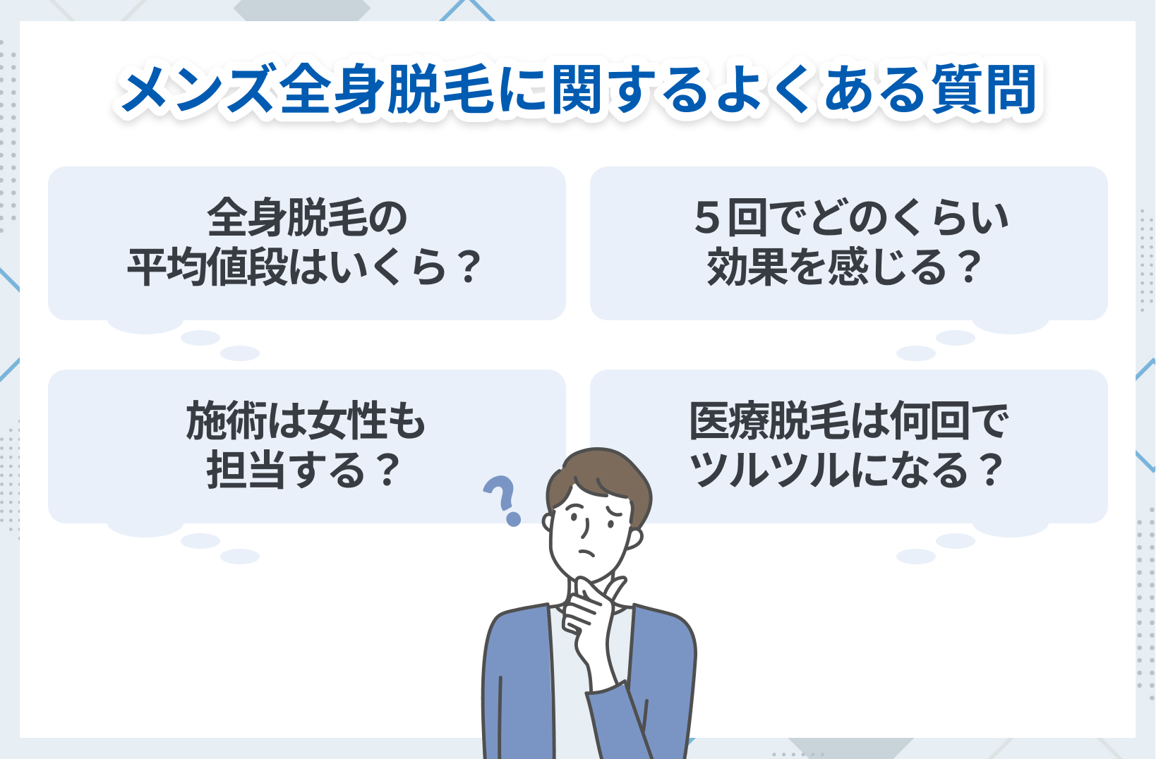 メンズ全身脱毛に関するよくある質問