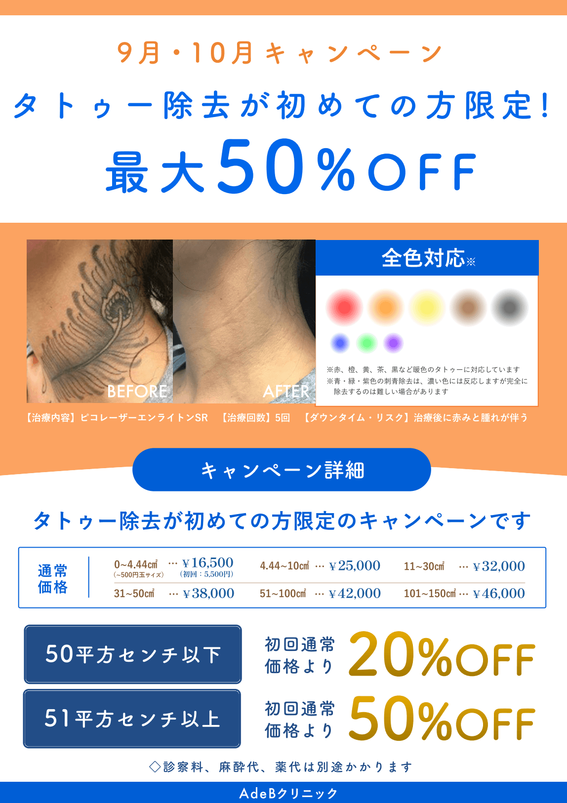 秋田院9月10月キャンペーン：タトゥー除去