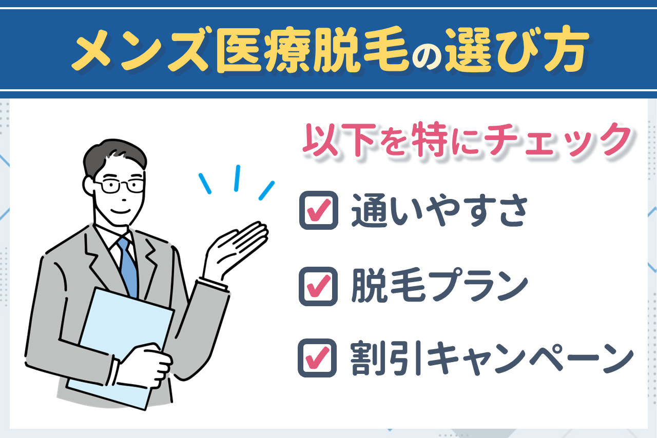 メンズ医療脱毛クリニックの選び方